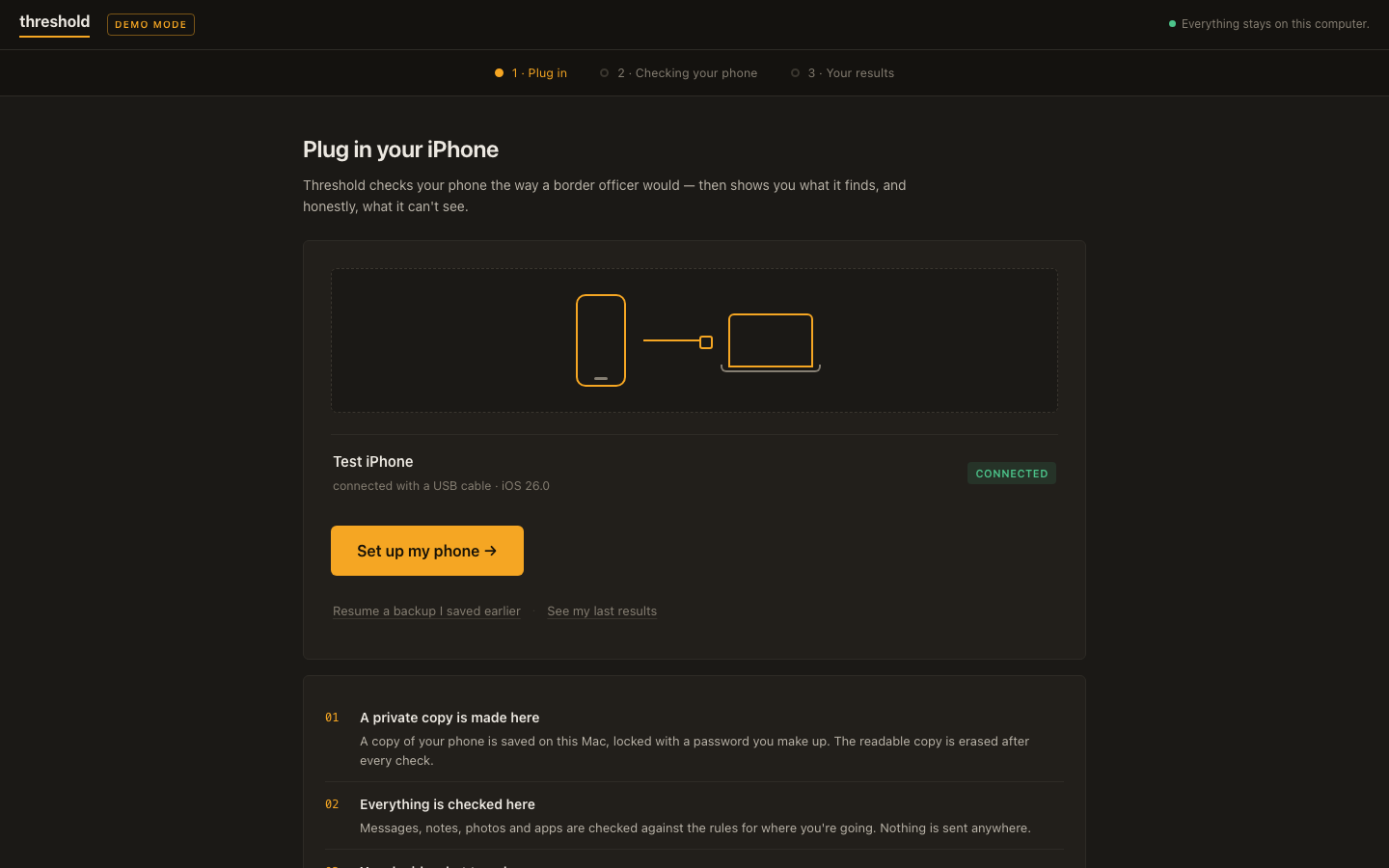 Landside connect screen